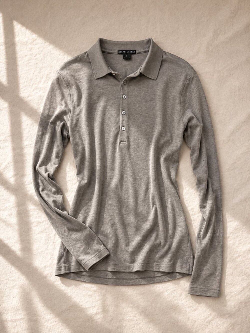 Ralph Lauren Black Label Long Sleeve Polo Gray Women’s Medium - Picture 2 of 4